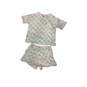 Disney Women's Pajama‎ Set Shorts & Shirt Size Small Ears Logo in Rainbow EUC